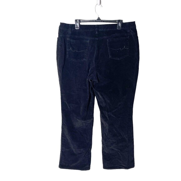 St Johns Bay Womens Corduroy Pants Plus 18W 5 Pockets Mid Rise Black Wide Leg - Picture 2 of 8
